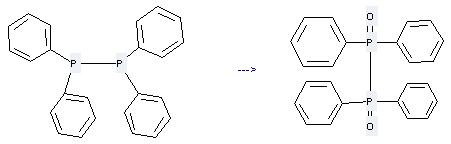 Diphosphine,1,1,2,2-tetraphenyl- can react with Tetraphenyl-diphosphane to get Tetraphenyl-diphosphane P,P'-dioxide.